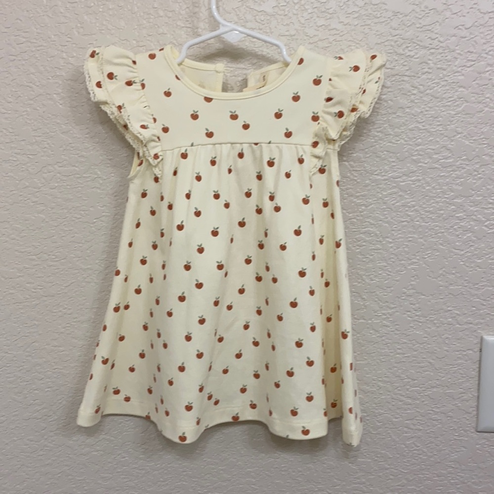 Quincy Mae Cream Dress with Red Accents